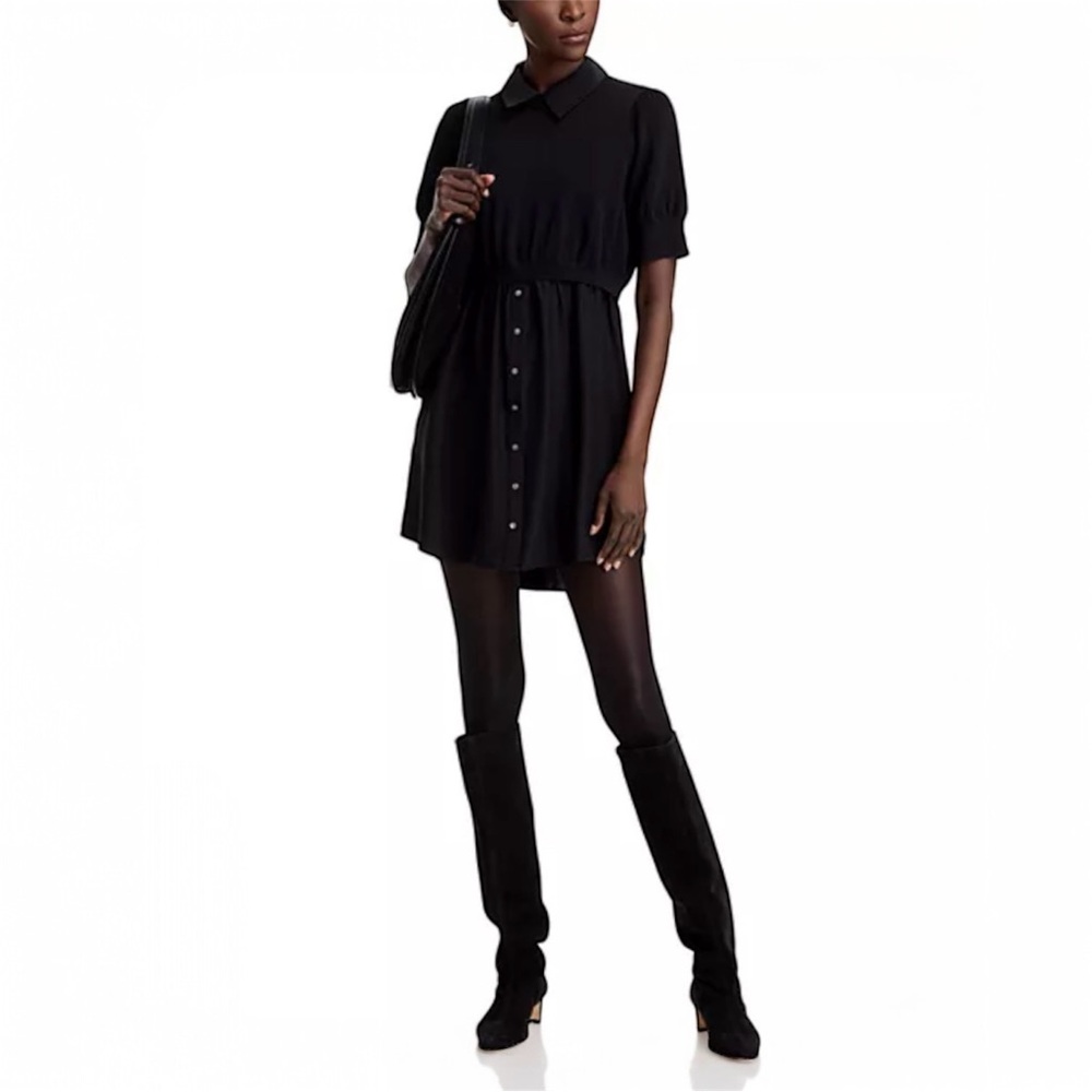 Cinq a Sept Lydia Silk-Blend Shirting Combo Mini Dress M